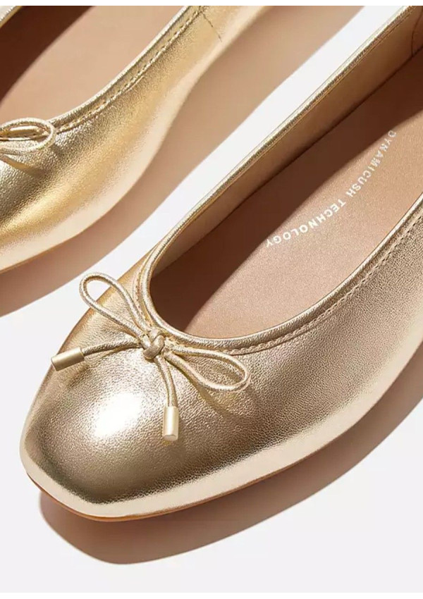 FITFLOP BAILARINA SOFT LEATHER PLATINE