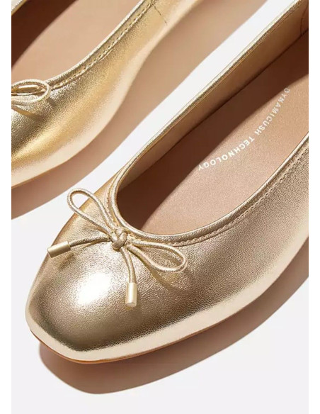 FITFLOP BAILARINA SOFT LEATHER PLATINE