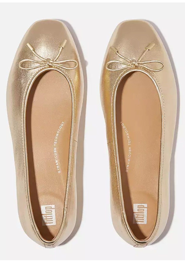 FITFLOP BAILARINA SOFT LEATHER PLATINE