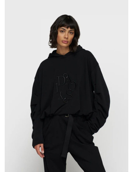 10DAYS HOODIE PLEATED BALLOON BLACK 10DAYS HOODIE PLEATED BALLOON BLACK