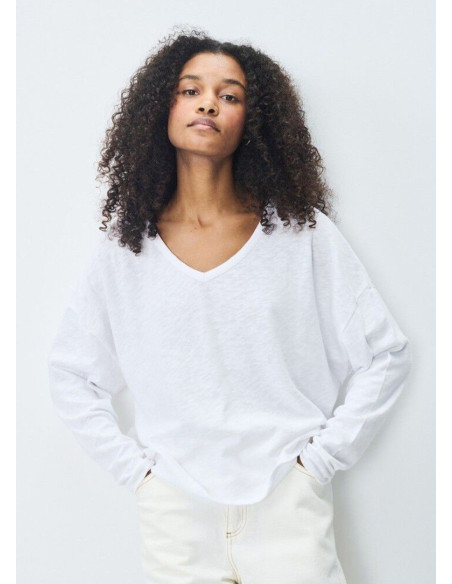 AMERICAN VINTAGE CAMISETA SONOMA PICO ML BLANCA