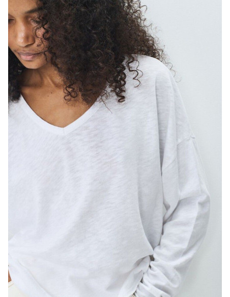 AMERICAN VINTAGE CAMISETA SONOMA PICO ML BLANCA