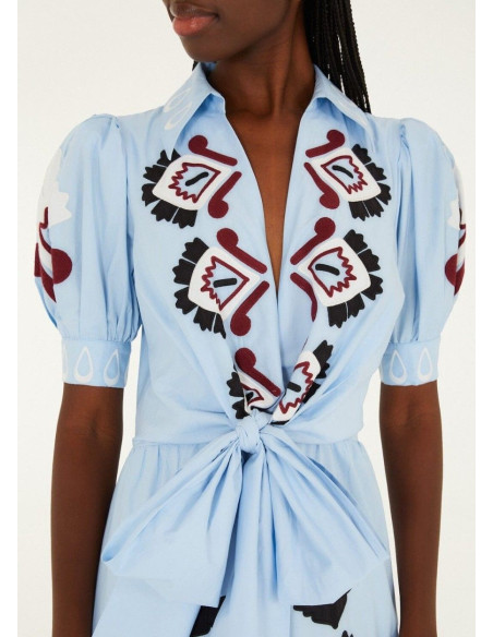 FARM RIO VESTIDO ARTISANAL AZUL FARM RIO VESTIDO ARTISANAL AZUL