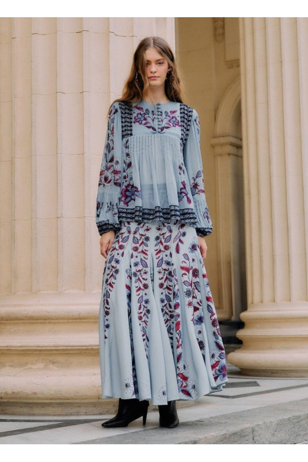 FARM RIO FALDA MAXI MARCELLE AZUL