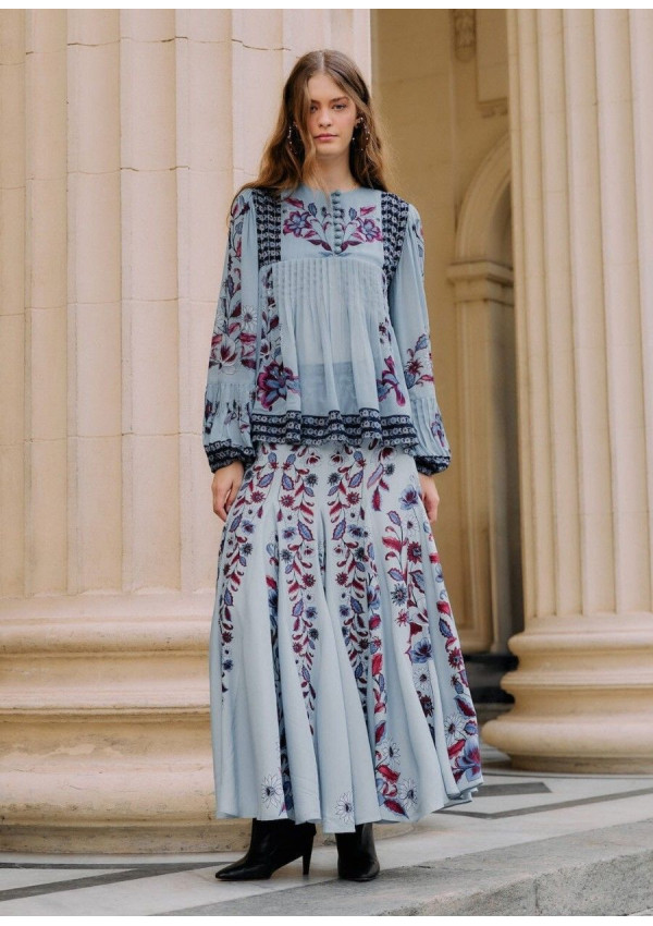 FARM RIO FALDA MAXI MARCELLE AZUL FARM RIO FALDA MAXI MARCELLE AZUL