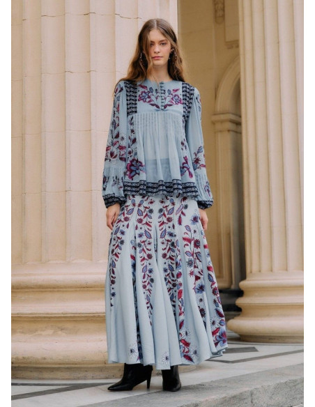 FARM RIO FALDA MAXI MARCELLE AZUL FARM RIO FALDA MAXI MARCELLE AZUL