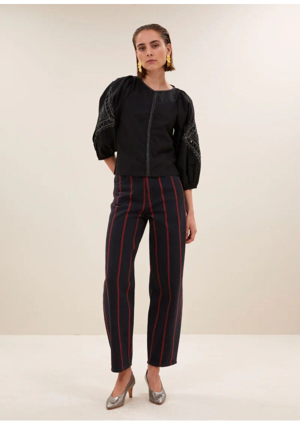 BY-BAR BLUSA RAE FESTIVE NEGRA