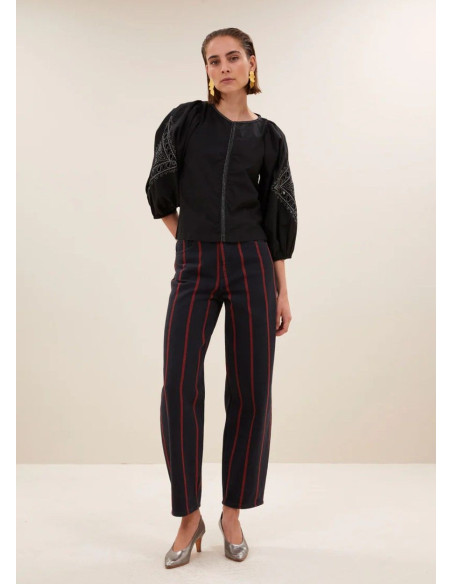 BY-BAR BLUSA RAE FESTIVE NEGRA