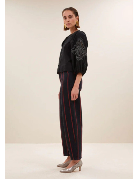 BY-BAR BLUSA RAE FESTIVE NEGRA