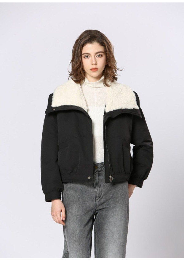 SEE U SOON CHAQUETA NEGRA BORREGO