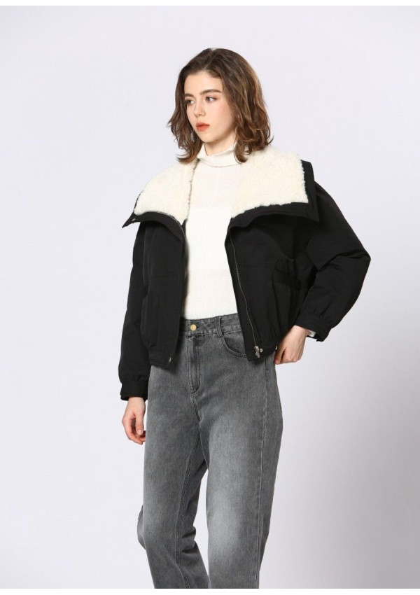 SEE U SOON CHAQUETA NEGRA BORREGO