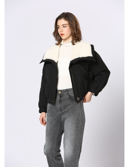 SEE U SOON CHAQUETA NEGRA BORREGO