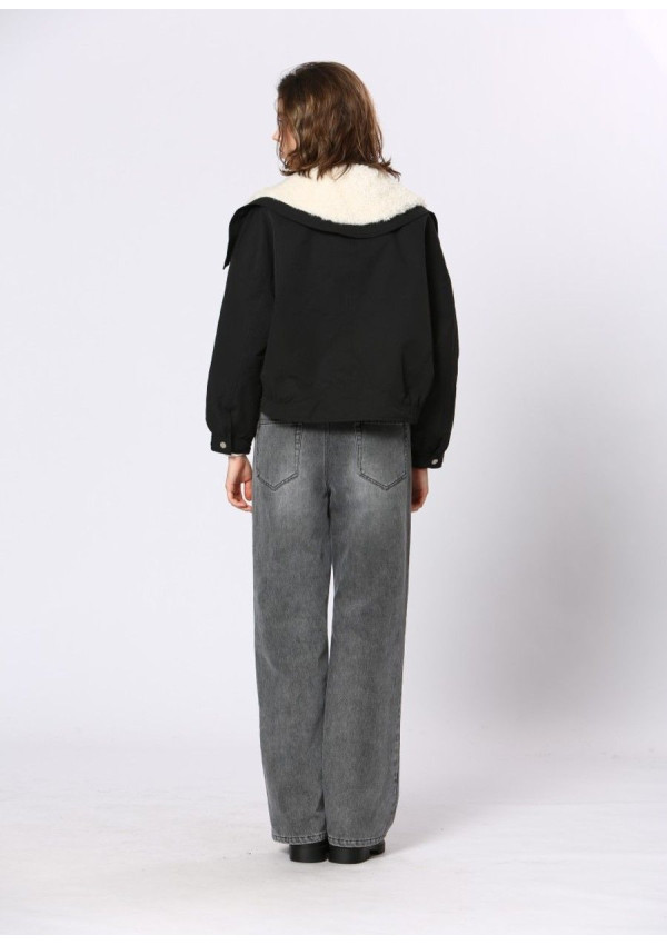 SEE U SOON CHAQUETA NEGRA BORREGO