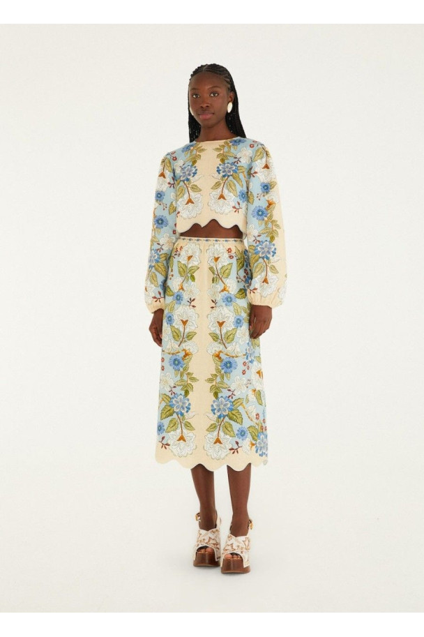 FARM RIO FALDA GARDEN SCARF BLUE