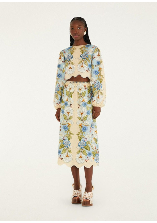 FARM RIO FALDA GARDEN SCARF BLUE