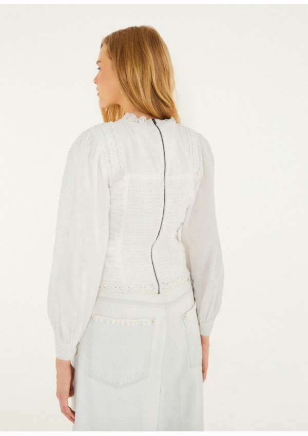 FARM RIO BLUSA CROCHET OFF WHITE