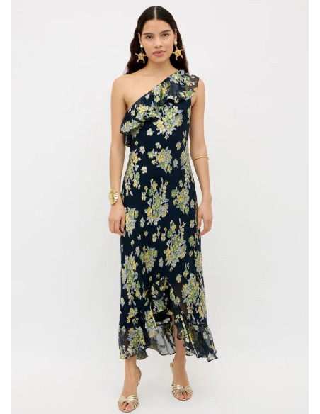 RIXO VESTIDO LEON BOUQUET NAVY