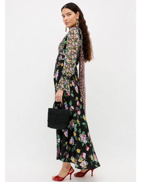 RIXO VESTIDO ARLENA MIX BLACK