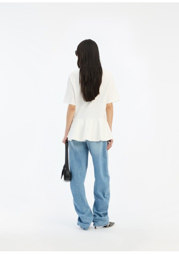 ROTATE CAMISETA PEPLUM BLANCA