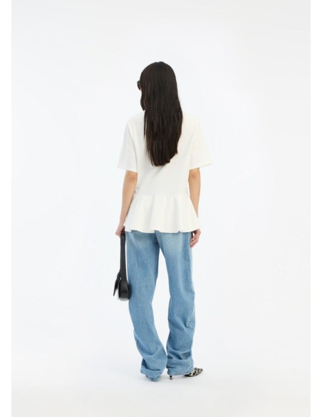 ROTATE CAMISETA PEPLUM BLANCA