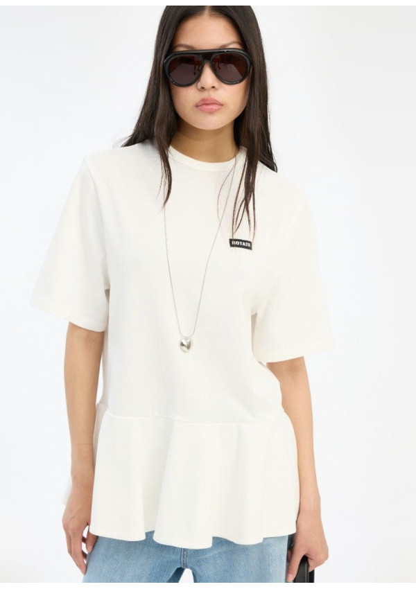 ROTATE CAMISETA PEPLUM BLANCA