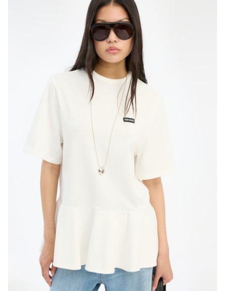 ROTATE CAMISETA PEPLUM BLANCA