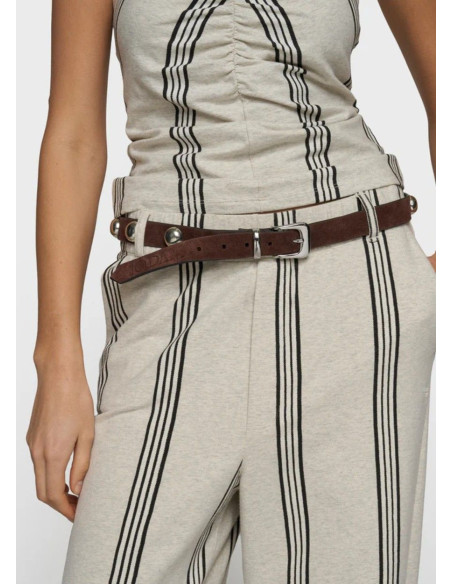 10 DAYS SUEDE BELT STUDS BROWN