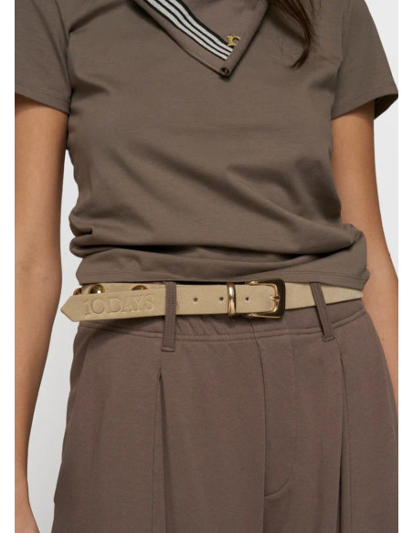 10 DAYS SUEDE BELT STUDS VAINILLA