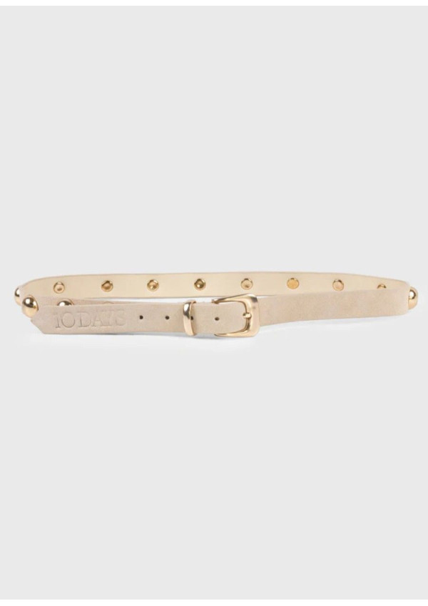 10 DAYS SUEDE BELT STUDS VAINILLA