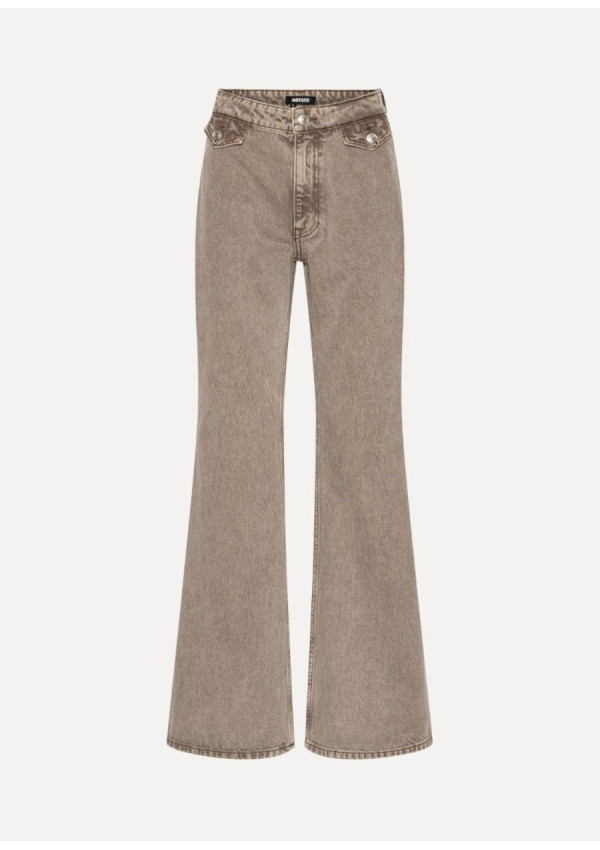 ROTATE JEANS FLARED HIGHWAISTED TAUPE