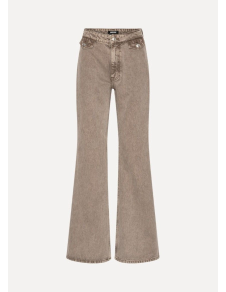 ROTATE JEANS FLARED HIGHWAISTED TAUPE