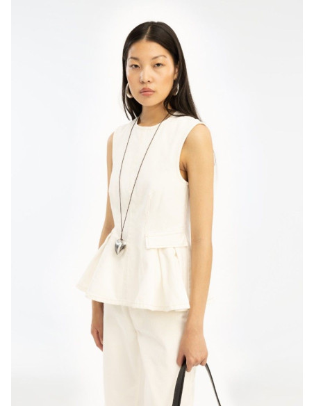 ROTATE  TOP PEPLUM DENIM