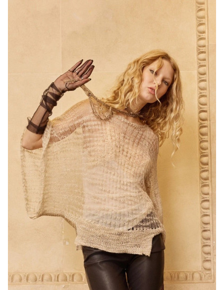 MES DEMOISELLES PONCHO SCULLY BEIGE