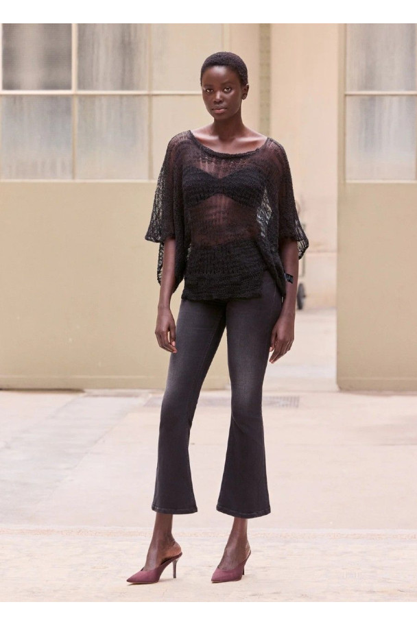 MES DEMOISELLES PONCHO SCULLY NEGRO