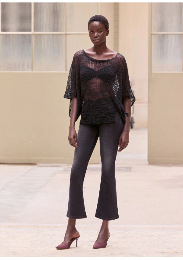 MES DEMOISELLES PONCHO SCULLY NEGRO