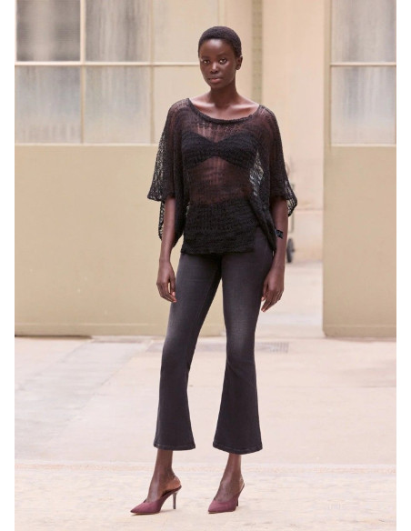 MES DEMOISELLES PONCHO SCULLY NEGRO