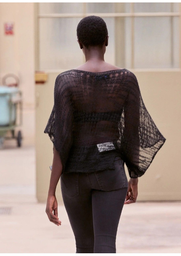 MES DEMOISELLES PONCHO SCULLY NEGRO