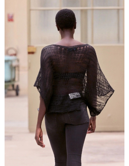 MES DEMOISELLES PONCHO SCULLY NEGRO