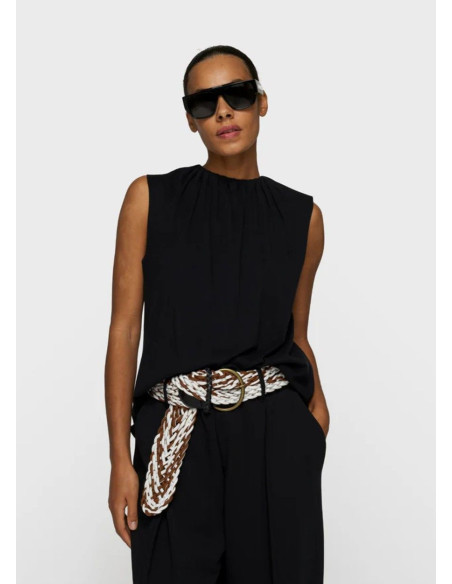 10DAYS PLEATED TOP BLACK