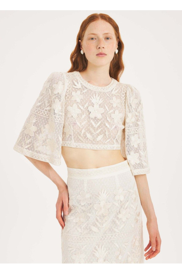 ANTIK BATIK TOP CARIOCA CREAM