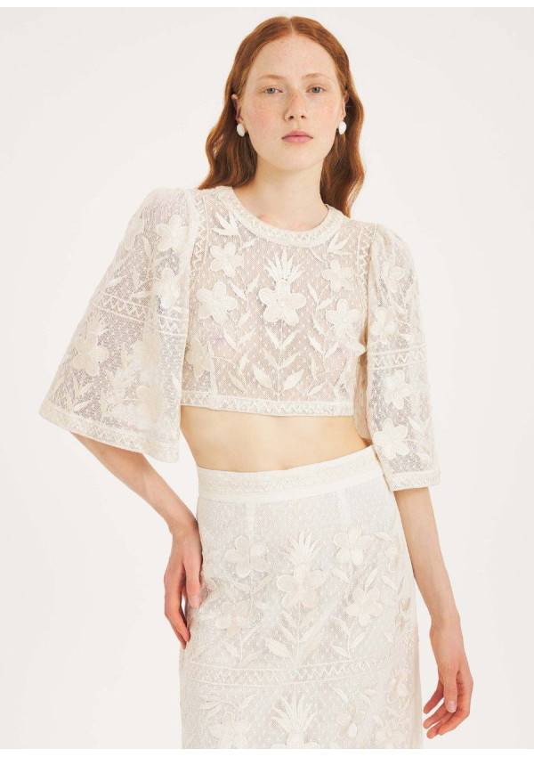 ANTIK BATIK TOP CARIOCA CREAM