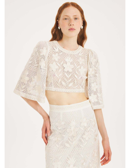 ANTIK BATIK TOP CARIOCA CREAM