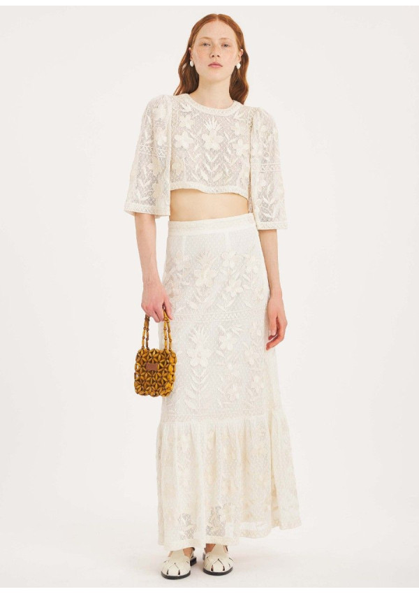 ANTIK BATIK FALDA CARIOCA CREAM