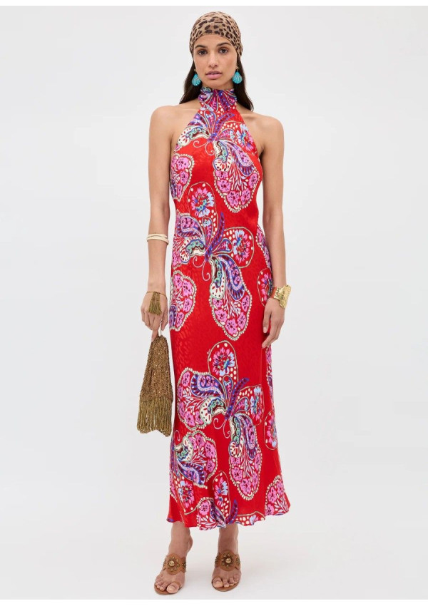 RIXO VESTIDO MAURA BUTTFERFLY RED