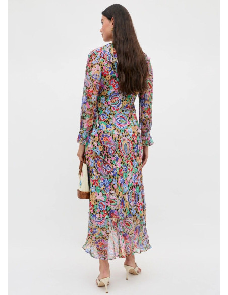 RIXO VESTIDO GRACYE FLORAL LEOPARD