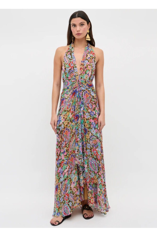 RIXO VESTIDO ALAINA FLORAL LEOPARD