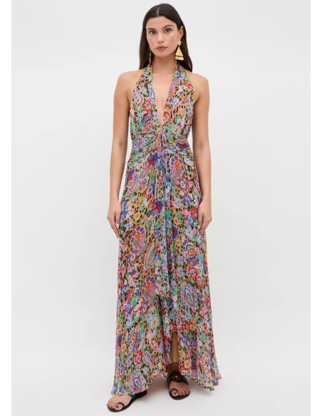 RIXO VESTIDO ALAINA FLORAL LEOPARD