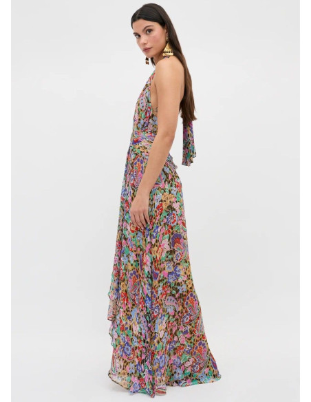 RIXO VESTIDO ALAINA FLORAL LEOPARD