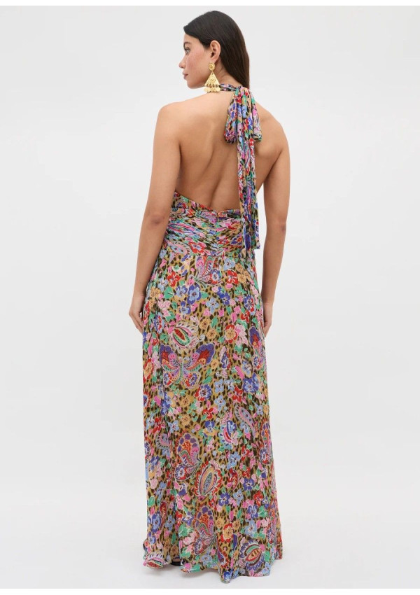 RIXO VESTIDO ALAINA FLORAL LEOPARD