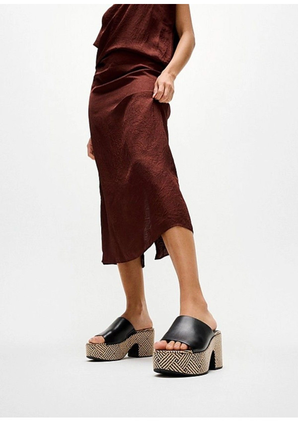 FITFLOP SANDALIA  PLATFFORMS LEATHER BLACK